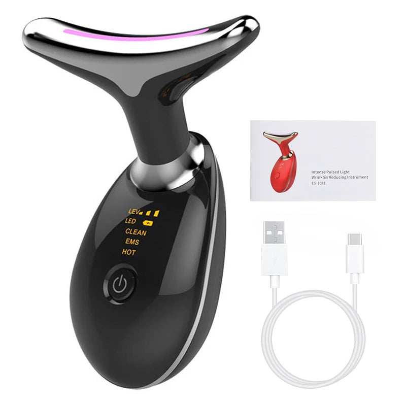 7 Colors LED Neck Face Massager Face Sculpting Tool Skin Rejuvenation Device Facial Lifting Beauty Machine Skin Care Instrument