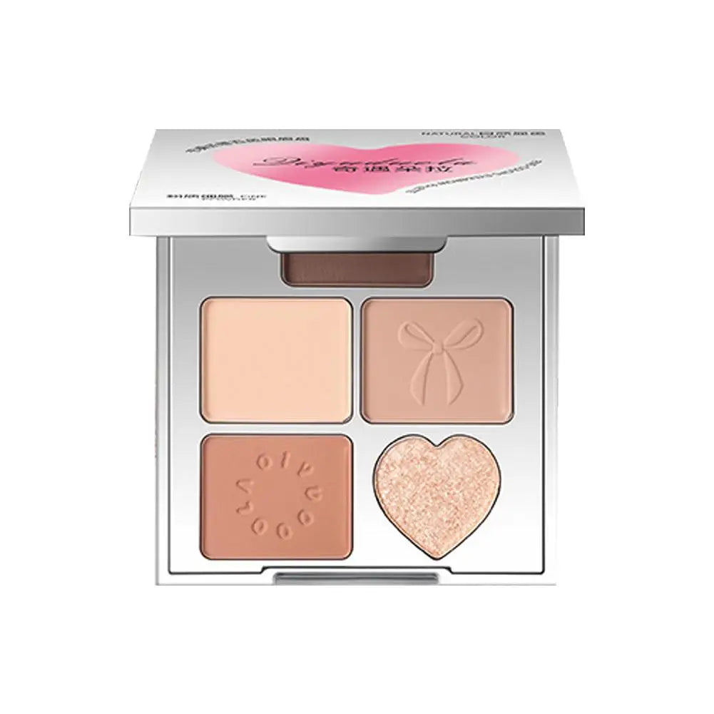 5-Color Love Eye Shadow Palette With Blush & Highlighter - Natural, Long-Lasting Shine Wome Makeup