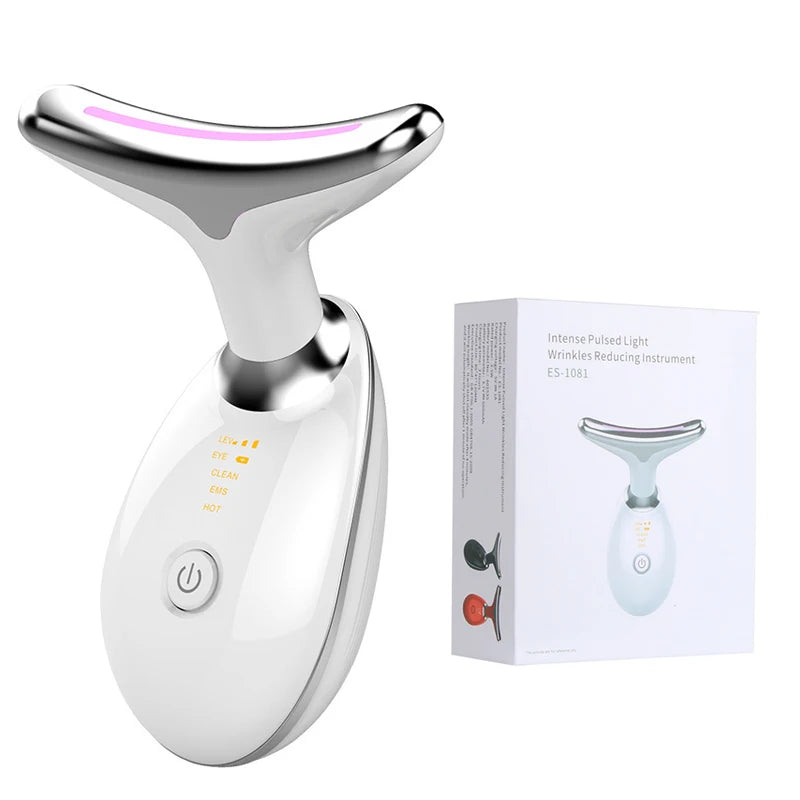 7 Colors LED Neck Face Massager Face Sculpting Tool Skin Rejuvenation Device Facial Lifting Beauty Machine Skin Care Instrument