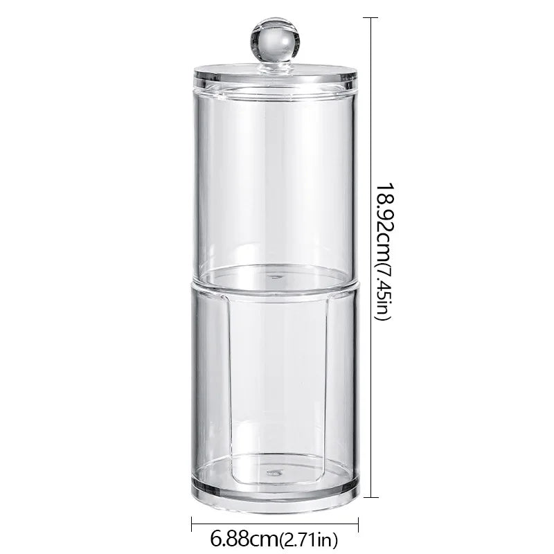 Acrylic Storage Box Cotton Swab Storage Box Bathroom Jar Makeup Jewelry Empty Container With Transparent Lid Jar Home Storage