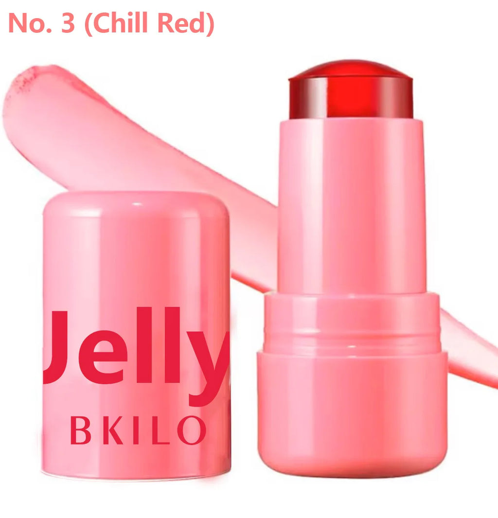 4 Colors Jelly Blush Stick Lip Balm Eyeshadow 3-in-1 Multi-Use Matte Blush Moisturize Brighten Lip Gloss Multi-Use Blush Makeup