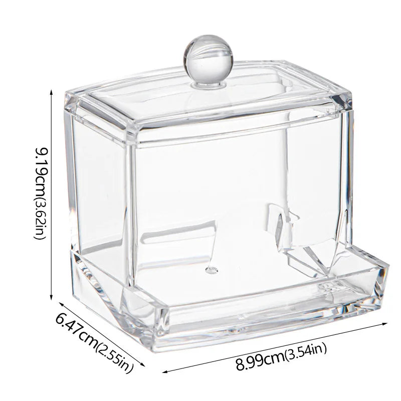 Acrylic Storage Box Cotton Swab Storage Box Bathroom Jar Makeup Jewelry Empty Container With Transparent Lid Jar Home Storage