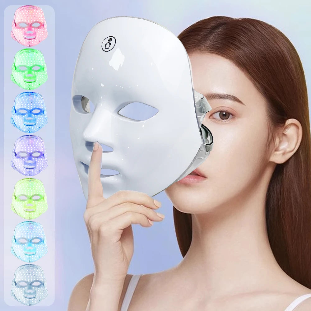 7 Colors Facial LED Mask Photodynamic LED Photon Light Beauty Mask Skin Rejuvenation Home Face Lifting Whitening Beauty Device