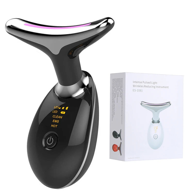 7 Colors LED Neck Face Massager Face Sculpting Tool Skin Rejuvenation Device Facial Lifting Beauty Machine Skin Care Instrument