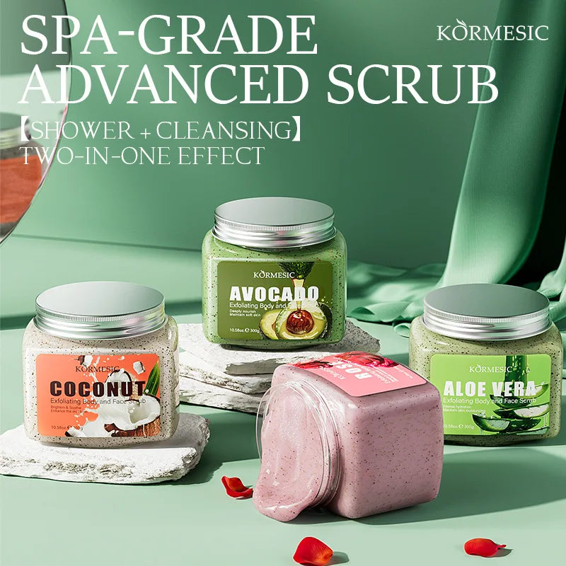 KORMESIC avocado body facial scrub  Cream Lotion Moisturizing Deep Cleansing Gentle Tender Face Exfoliation Skin Care Product