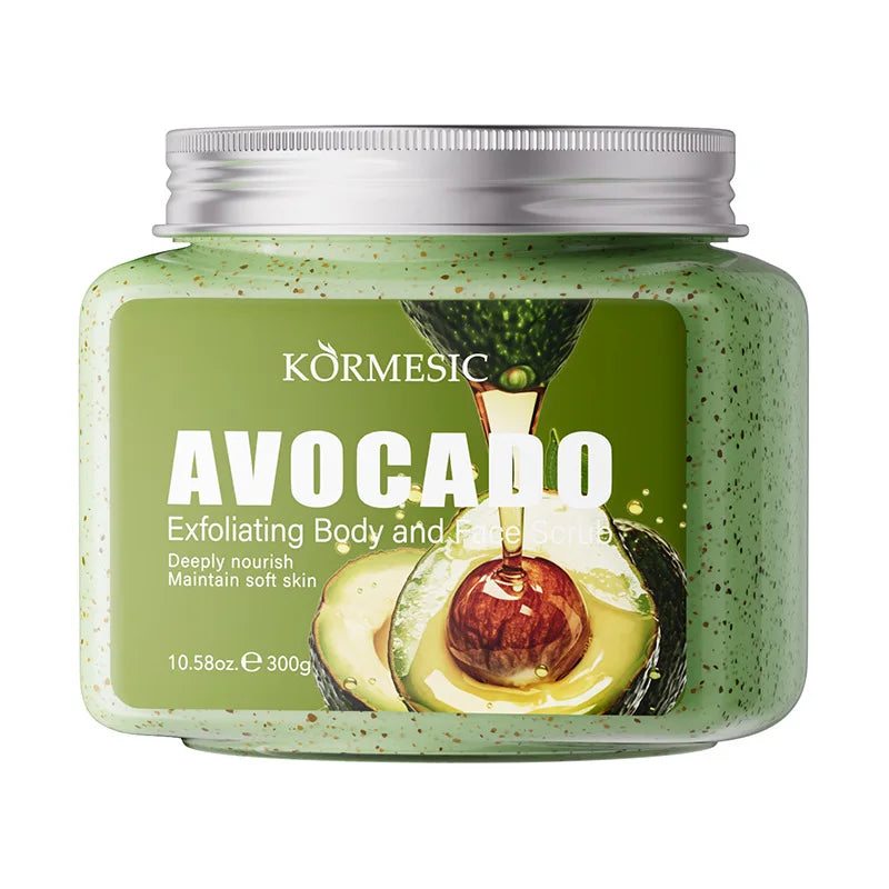 KORMESIC avocado body facial scrub  Cream Lotion Moisturizing Deep Cleansing Gentle Tender Face Exfoliation Skin Care Product
