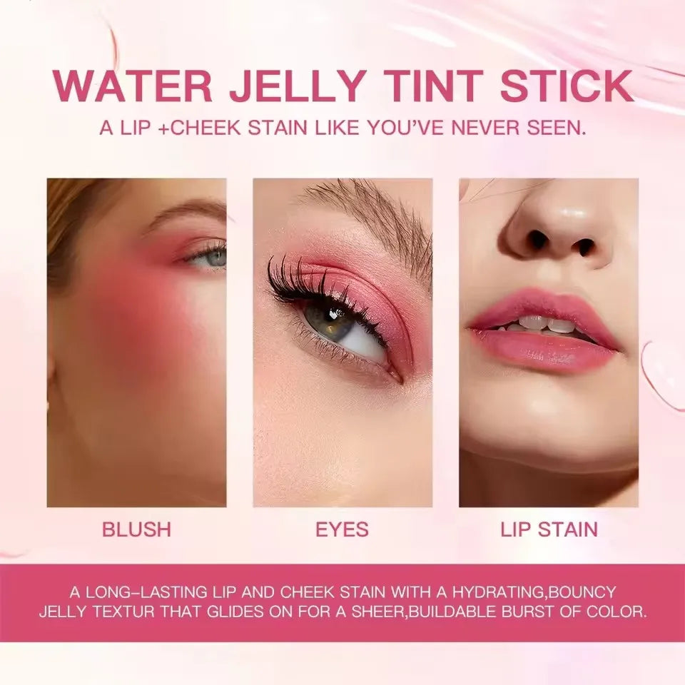 4 Colors Jelly Blush Stick Lip Balm Eyeshadow 3-in-1 Multi-Use Matte Blush Moisturize Brighten Lip Gloss Multi-Use Blush Makeup