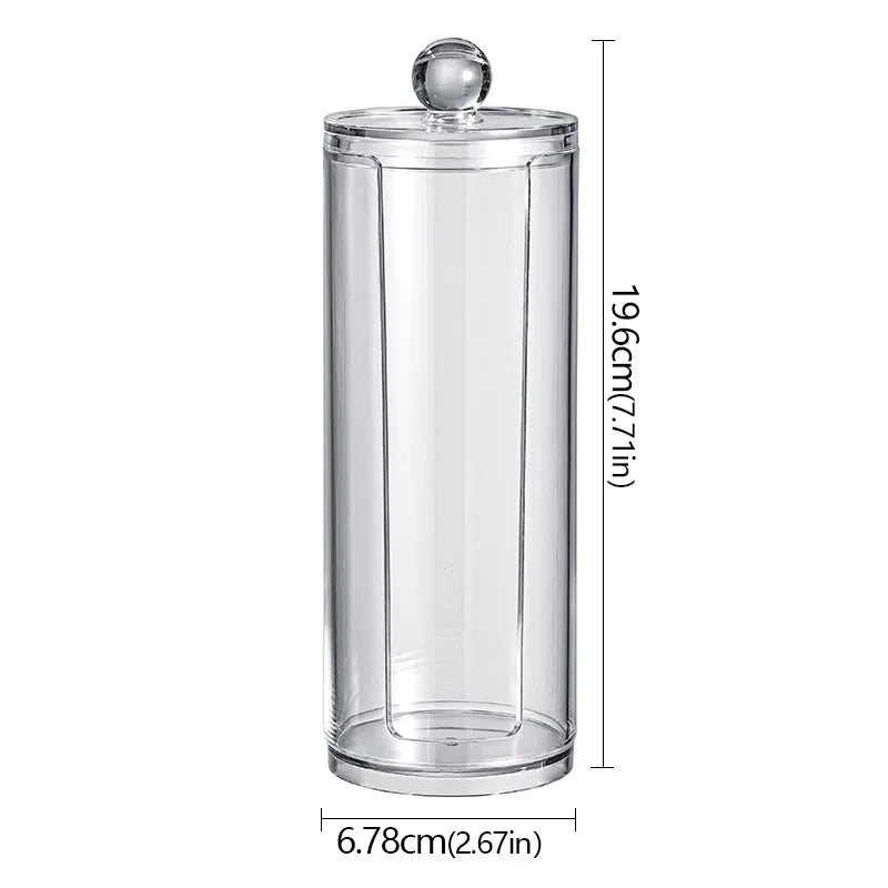 Acrylic Storage Box Cotton Swab Storage Box Bathroom Jar Makeup Jewelry Empty Container With Transparent Lid Jar Home Storage