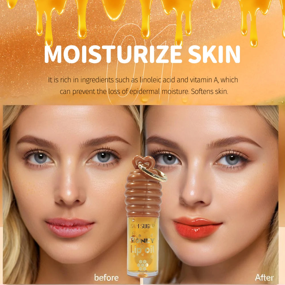 1/2 pack of Honey Moisturizing Lip Oil Moisturizing Gold Gloss Smooth and Fresh Natural Ingredients Lip Gloss